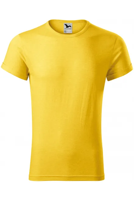 T-shirt homme à manches retroussées - marbre jaune, M