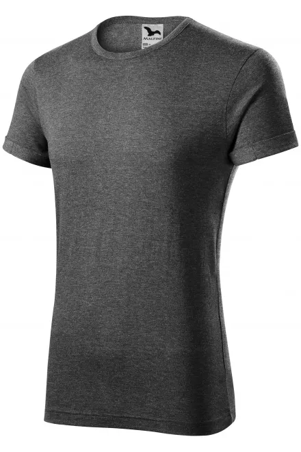 T-shirt homme à manches retroussées, marbre noir
