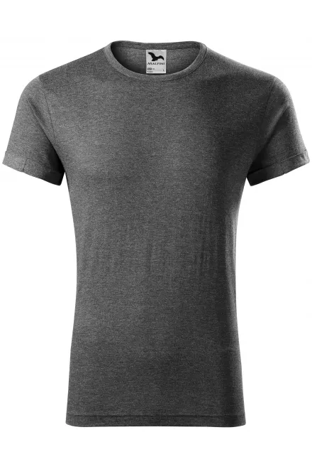 T-shirt homme à manches retroussées - marbre noir, M