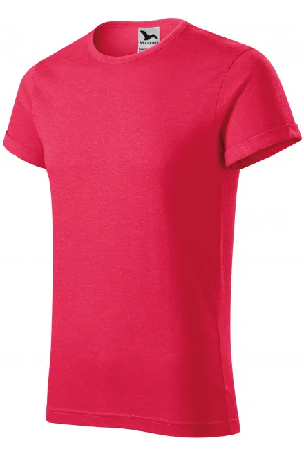 T-shirt homme à manches retroussées, marbre rouge