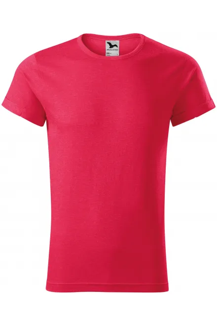 T-shirt homme à manches retroussées - marbre rouge, M