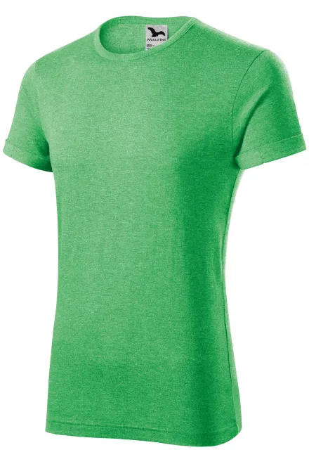 T-shirt homme à manches retroussées, marbre vert
