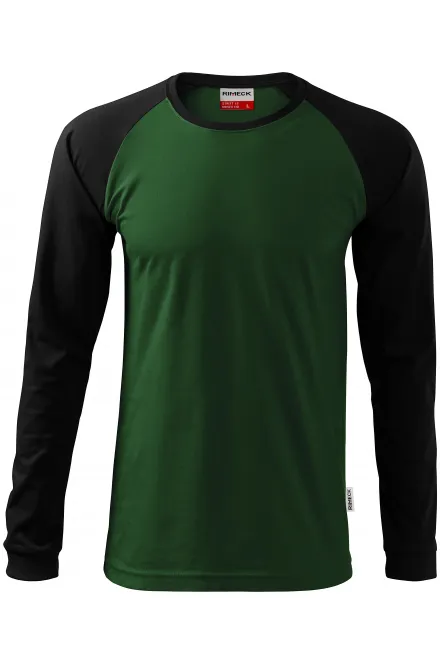 T-shirt homme contrasté à manches longues - bouteille verte, M