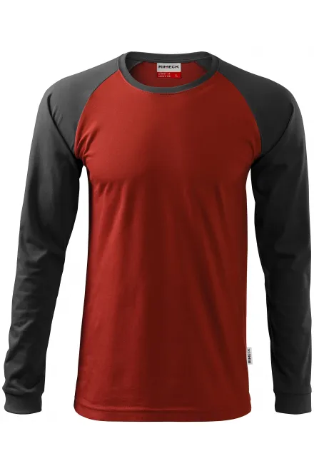 T-shirt homme contrasté à manches longues - rouge marlboro, M