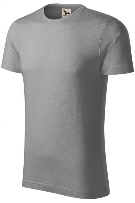 T-shirt homme, coton bio texturé, argent clair