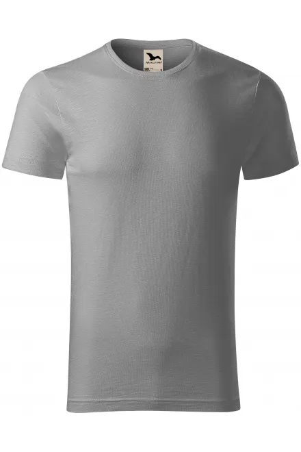 T-shirt homme, coton bio texturé - argent clair, M