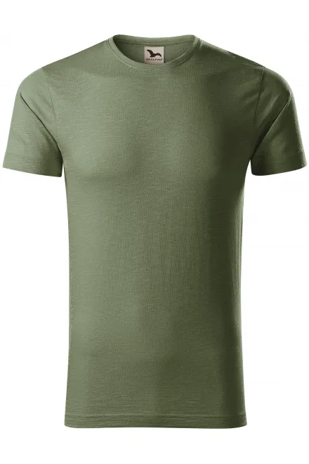 T-shirt homme, coton bio texturé - khaki, M