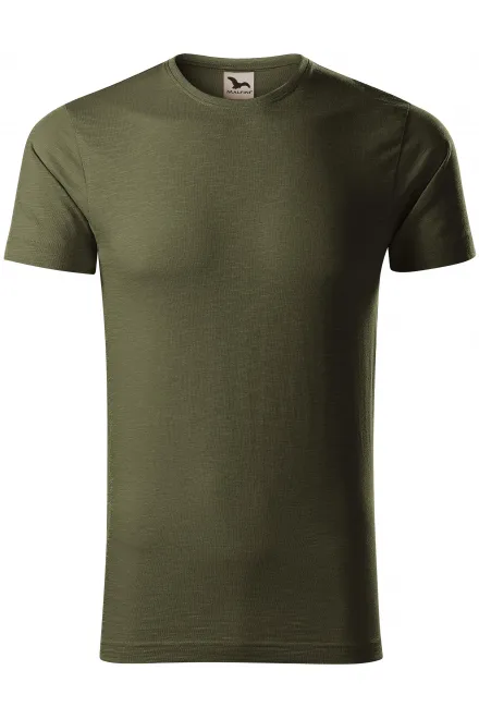 T-shirt homme, coton bio texturé - military, M