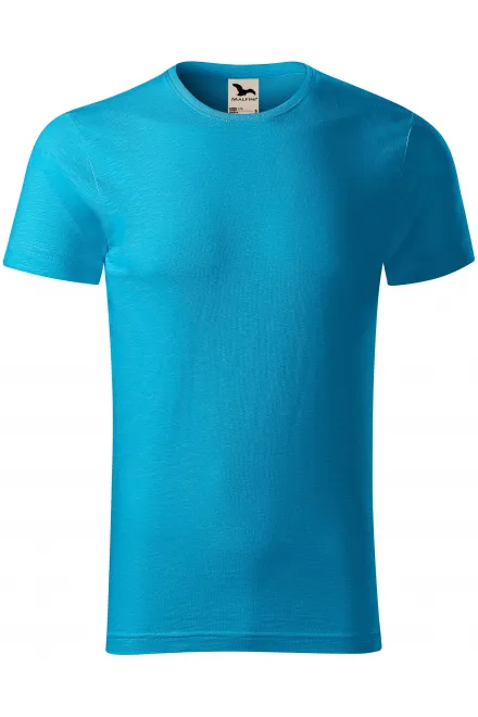 T-shirt homme, coton bio texturé - turquoise, M
