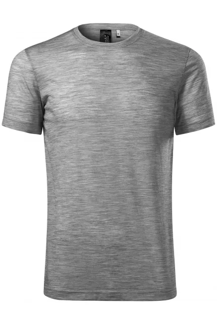 T-shirt homme en laine mérinos - marbre gris foncé, 3XL