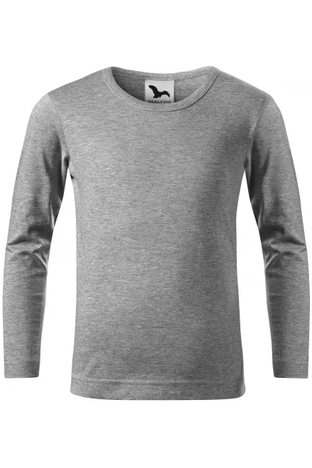 T-shirt manches longues pour enfants - marbre gris foncé, 134 cm / 8 ans