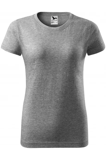 T-shirt simple femme - marbre gris foncé, XS