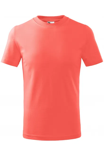 T-shirt simple pour enfants - corail, 134 cm / 8 ans
