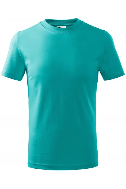 T-shirt simple pour enfants - vert émeraude, 134 cm / 8 ans