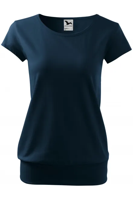 T-shirt tendance pour femme - bleu foncé, XL