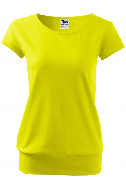 T-shirt tendance pour femme - jaune citron, XL