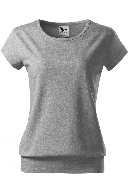 T-shirt tendance pour femme - marbre gris foncé, XL