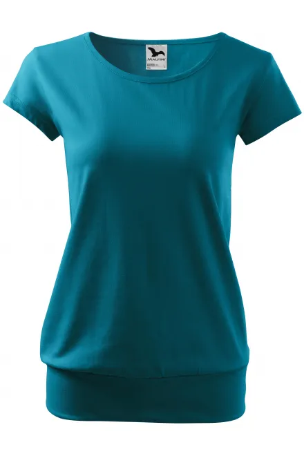 T-shirt tendance pour femme - turquoise foncé, XL