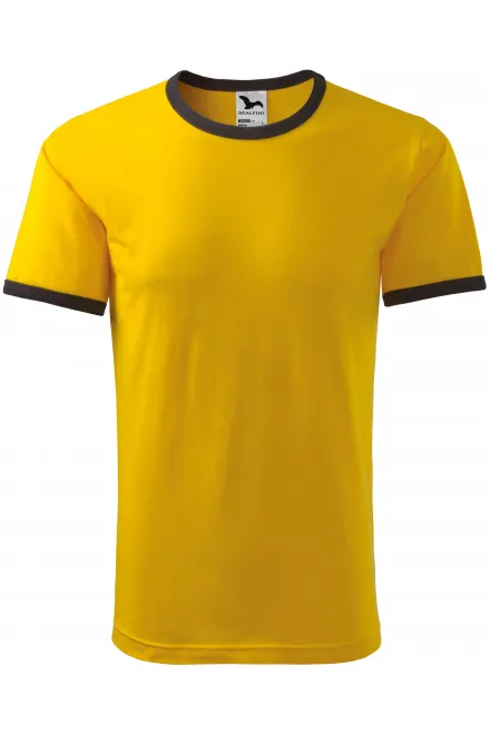 T-shirt unisexe contrasté - jaune, S