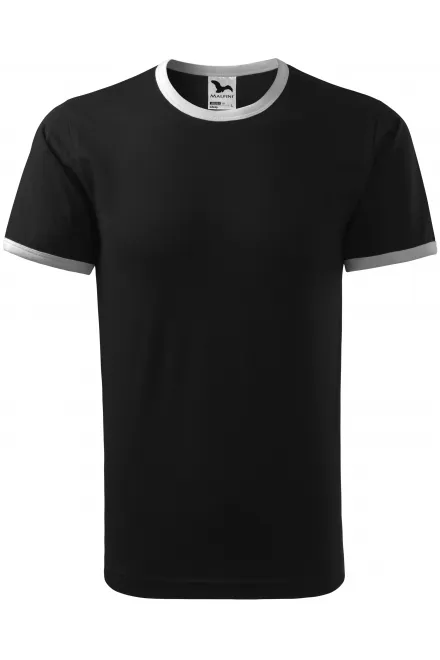 T-shirt unisexe contrasté - noir, S