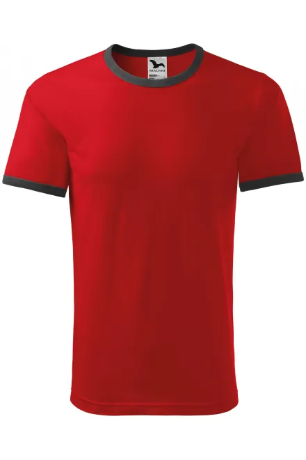 T-shirt unisexe contrasté - rouge, S