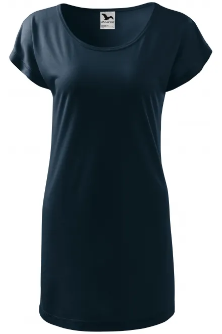 T-shirt/robe longue femme - bleu foncé, L