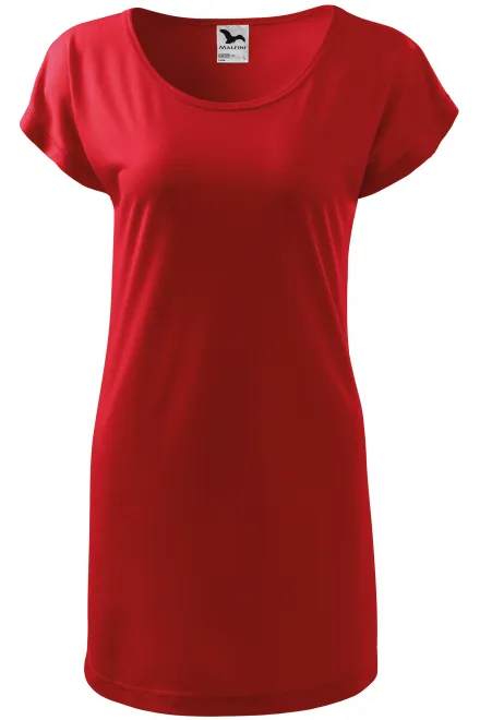 T-shirt/robe longue femme - rouge, L