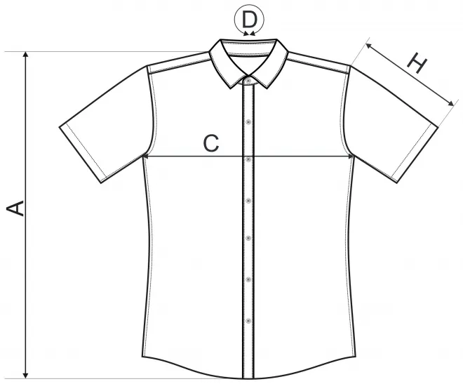 Chemise homme - Coupe ajustée - tableau des dimensions