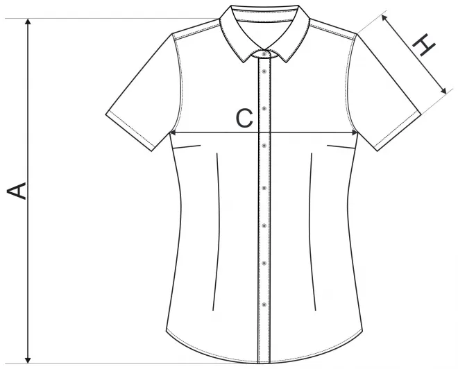 Chemisier femme Coupe slim - tableau des dimensions