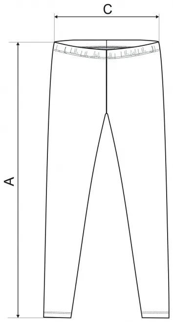 Leggings pour dames - tableau des dimensions