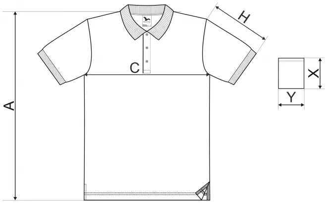 Polo élégant pour homme - tableau des dimensions