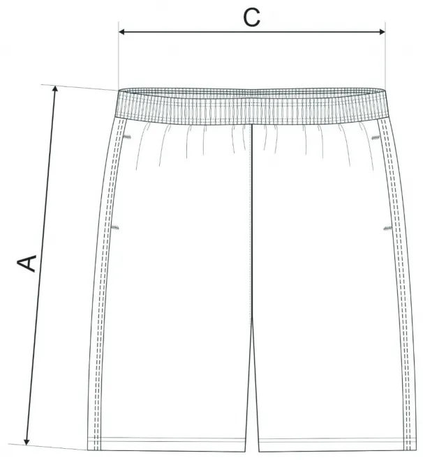 Short homme - tableau des dimensions