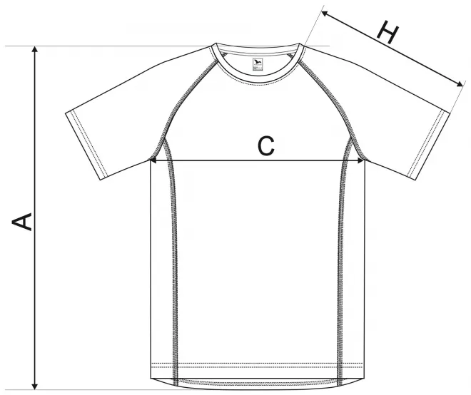 T-shirt de sport homme - tableau des dimensions