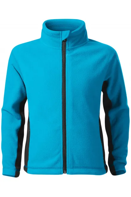 Veste polaire enfant contrastée - turquoise, 158 cm / 12 ans